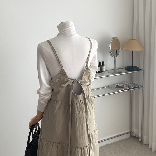 뮤트 리본 패딩원피스 뷔스티에원피스