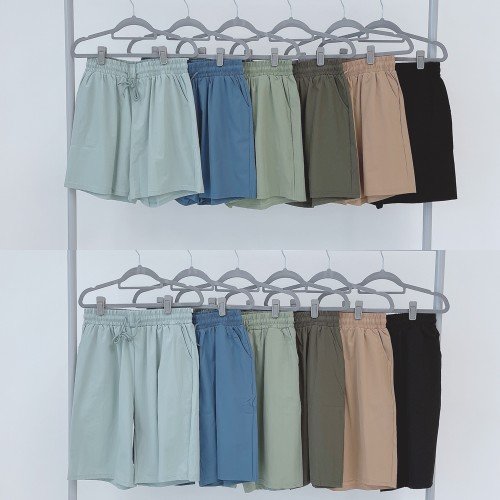 찜k 여성 반바지 하이웨스트 여자 여름바지 썸머반바지 버뮤다팬츠 밴딩 바스락 냉장고 팬츠