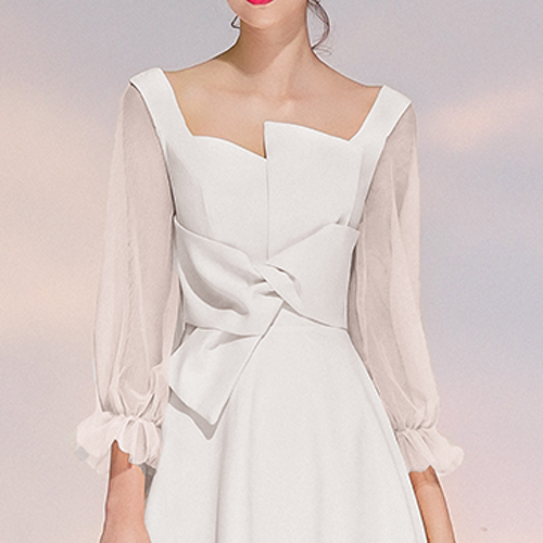 쉬폰 소매 돌잔치원피스 피로연드레스