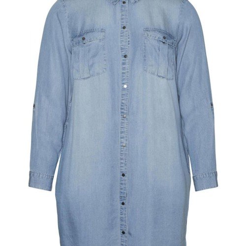 베로모다 테크니컬 데님 미니 원피스 플러스사이즈 5830043 AZUL