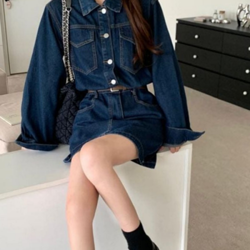 캐주얼 여성 데님 원피스 미니 여자 데님 원피스 사계절