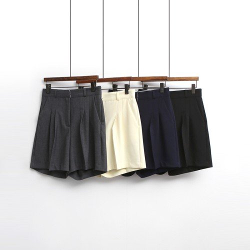 하이웨스트 핀턱 반바지 여름 바지 여자 썸머 반바지 4부 스판 키작녀 숏팬츠