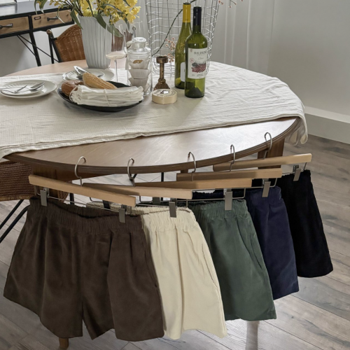 코듀로이 여자 반바지 가을 골덴 버뮤다팬츠 키작녀 와이드 밴딩 숏팬츠