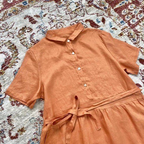 여름 반팔소매 여성린넨원피스 미시옷 엄마옷