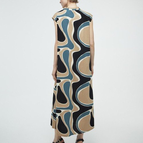 스페라 트렌디 멀티컬러 린넨 롱 원피스 56262109731 AZUL