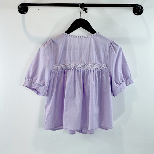 여자여자몰 바이올렛 러블리여름블라우스 코튼반팔블라우스 브이넥 콩단추