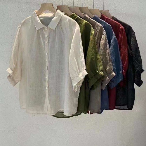 린넨블라우스 여름 모시블라우스 루즈핏 오버핏 미시옷