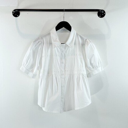 여자여자몰 단정심플 러블리 a라인블라우스 여름반팔셔츠 레트로블라우스 레이스