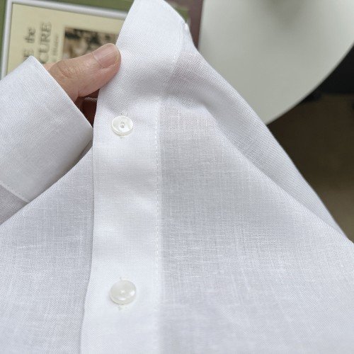 여성 블라우스 린넨 크롭 카라 셔츠 여름 가을 무지 데일리 빅사이즈 블랙 화이트 남방