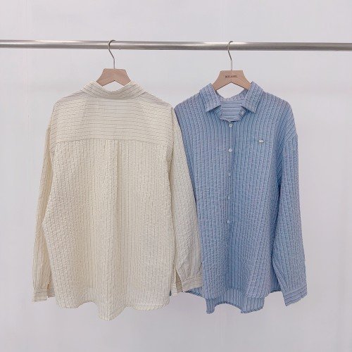 여성 스트라이프셔츠 남방 가을 블라우스 오버핏 레이어드 링클프리 셔츠