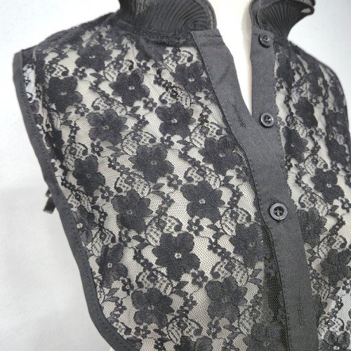 시원한 레이어드 블랙 레이스셔츠 여성 블라우스 셔츠