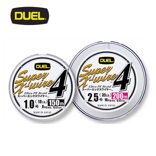 듀엘 슈퍼 엑스와이어 4 합사 라인 0.6호 0.8호 1호 5색 150m 루어 낚시줄