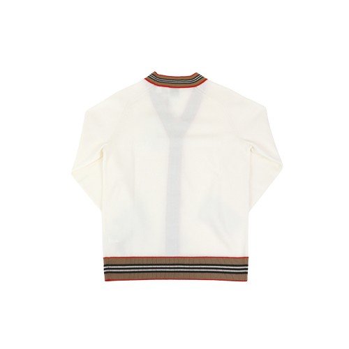 버버리 키즈 스트라이프 트리밍 울 가디건 8054222 A1452