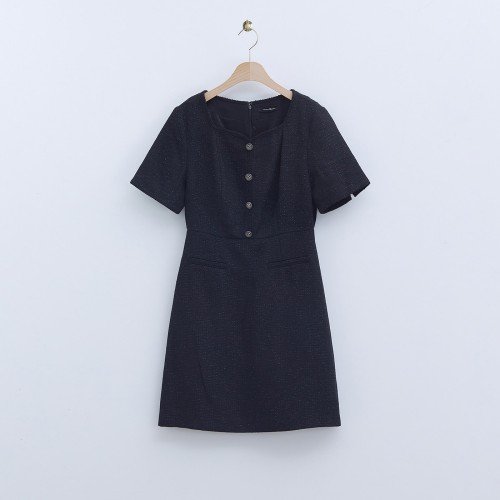 로엠 하트넥 트위드 원피스 RMOWE26R33