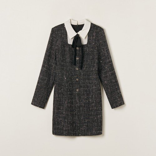 로엠 매칭카라 트위드 미니원피스 RMOWF11S12