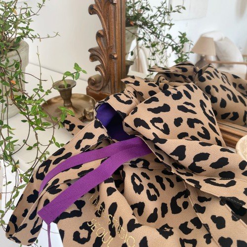 JOUER. 쥬에 레오파드 에코백 / 브라운