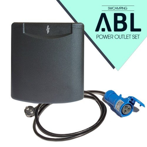 ABL 파워 아울렛(외부전원인입구소켓)+케이블 세트-블랙 캠핑카 카라반 모터홈 RV 차박용 외부콘센트