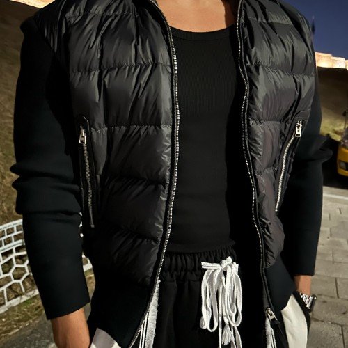 머슬핏 남자니트패딩 남자구스다운패딩