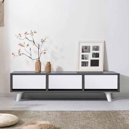 퍼플뉴 미니 원룸 폭좁은 티비다이 거실장 1000 2서랍