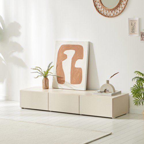 조은 거실장 1800 화이트 낮은 티비다이 tv장 장식장