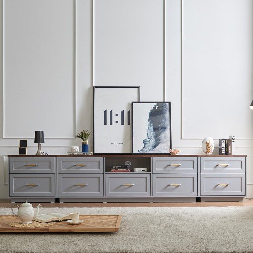 장인가구 엘브 높은 티비 다이 선반 서랍 와이드 슬림 AV 거실장 1800