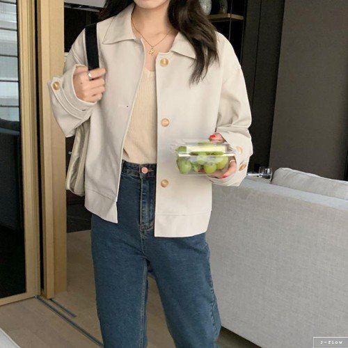 라엠 가죽 싱글 카라 가죽 레더 자켓 2col 가을 봄 PU 오버핏 고급소재 제이플로우