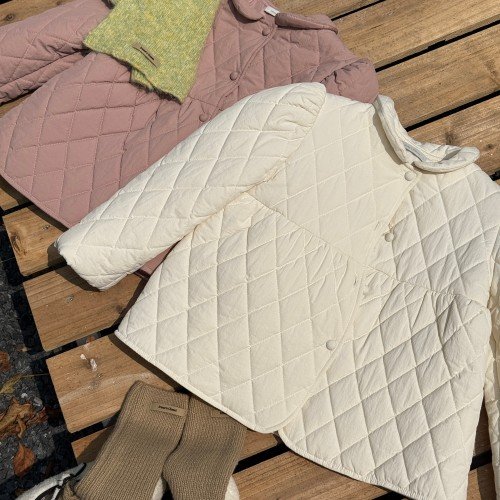 쁘띠 카라 다이아몬드 퀼팅 자켓 유아 주니어 간절기