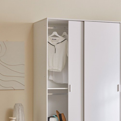 장인가구 나드 댐핑 슬라이딩 2단 행거형 옷장 1200 이불장 입본장 원룸 학생 싱글 농