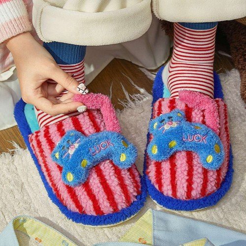 층간소음실내화 EVA 쿠션 겨울 털 거실 데일리 슬리퍼