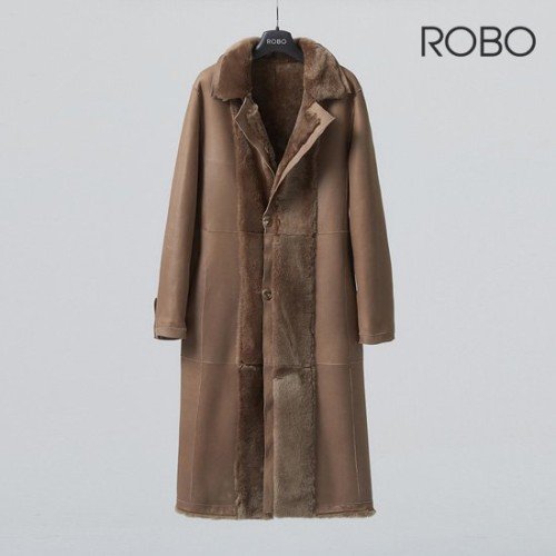 [로보] 더블 페이스 롱 벨티드 무스탕 코트 GSC22D060