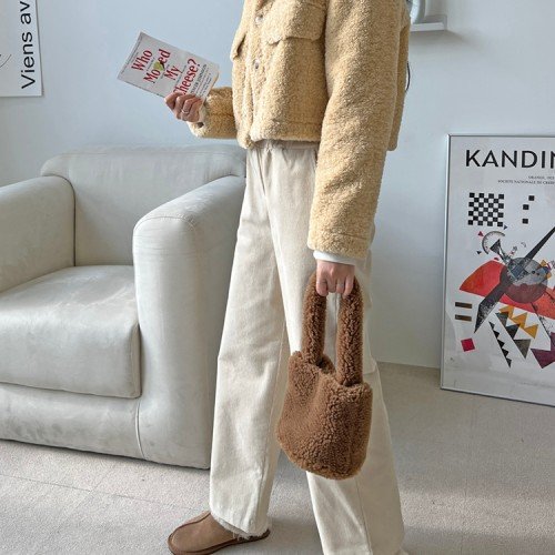 귀여운 덤블 뽀글이 자켓 양털 여자 무스탕 크롭자켓 여성 겨울재킷 페이크 퍼 숏자켓