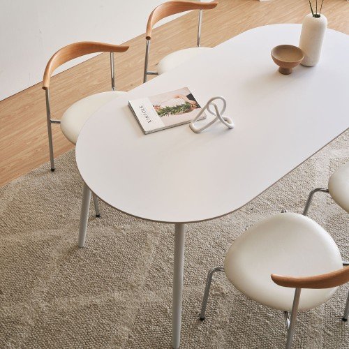 장인가구 벨노아 포세린 세라믹 6인용 1800 사각 테이블 식탁세트 의자6