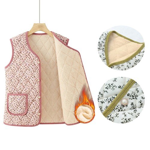 김장 겨울 기모 보온 조끼 엄마 어르신 할머니 경량 이너 패딩 베스트 누빔 촌캉스 꽃무늬조끼