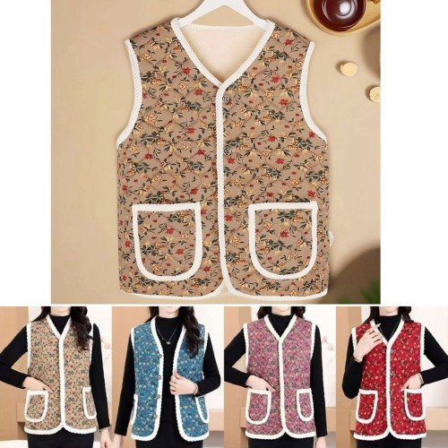멜럽 레트로 꽃무늬 할머니조끼 겨울 김장 촌캉스 할미 엄마 조끼