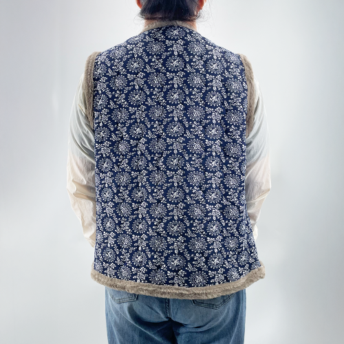 겨울 꽃무늬 포켓 누빔 방한 김장 할머니 조끼 베스트