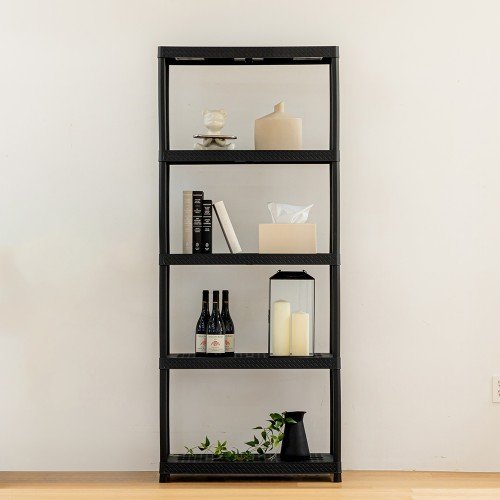 보네드 크라운 플라스틱 선반 M사이즈 블랙 3단 슬림형 시스템 팬트리 라탄 무타공선반