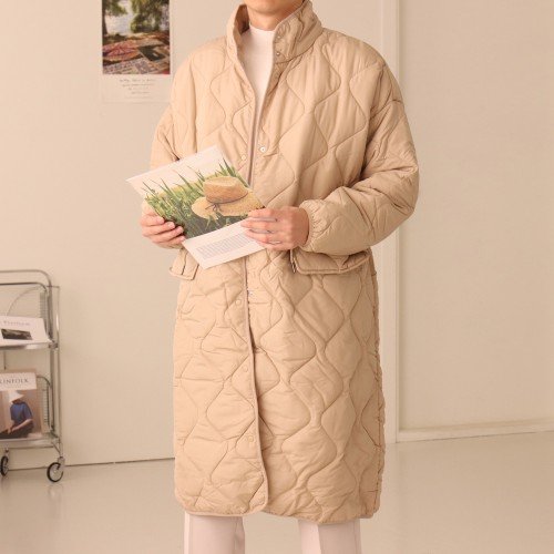 남자패딩코트 깔깔이 하이넥 오버핏 남자롱패딩