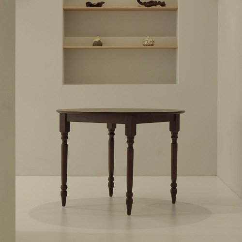 자야캠핑 코콜라 월넛 원목 카페 레트로 2인 4인 식탁 원형테이블