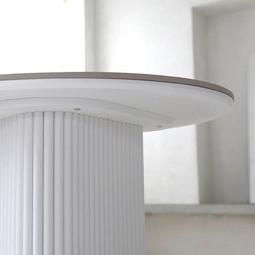 비알프렌드 토즈 흔들림 없는 포세린 통 세라믹 템바보드 반타원 식탁 테이블 (2color)