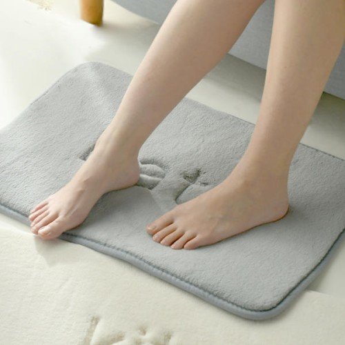 파쿠젠 1+1 극세사 메모리폼 욕실 발매트 주방매트 아이보리+그레이, 60x40cm