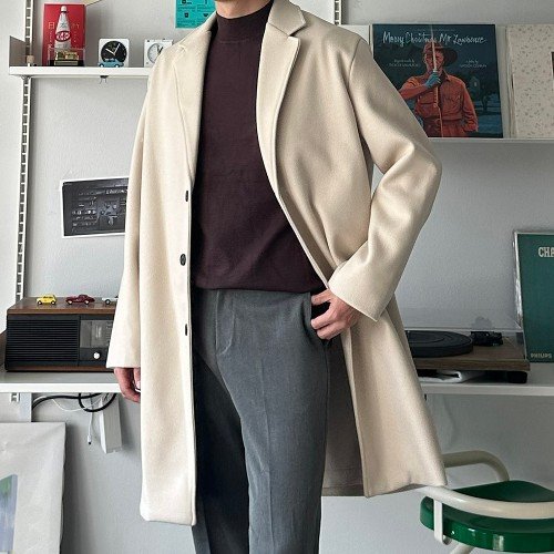 남자 겨울코트 빅사이즈 울 모직 오버핏 남자 코트