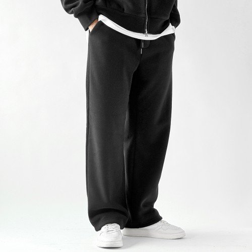 겨울 기모후드집업 상하세트 트레이닝복 남녀공용 데일리 홈웨어 택1 후드집업+트레이닝바지 SET, 블랙, 1