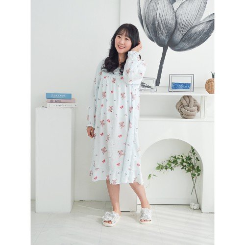 폭스클럽 여름 잠옷 여성 원피스잠옷 냉감 편한 빅사이즈 패밀리 홈웨어 파자마