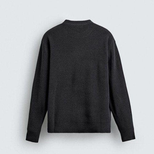 자라 텍스처 라운드 셔닐 니트 스웨터 4938/340 DARK GREY