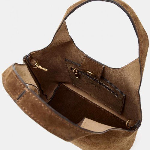 자라 브라운 스웨이드 미니 토트백 6633/610 BROWN