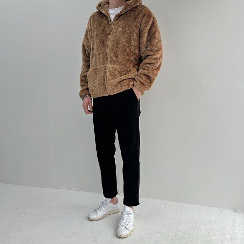 양털후드집업 남자퍼자켓 밍크후리스