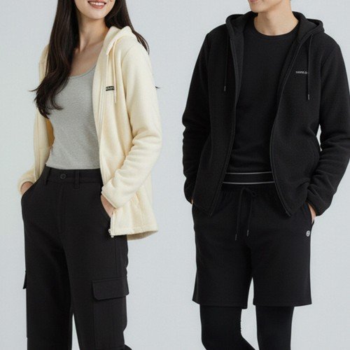 후리스 집업 보아털 양털 겨울 후드 플리스자켓 커플 빅사이즈