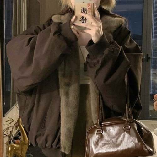 여성 리버시블 뽀글이 양면 플리스 후드 집업 점퍼 따뜻한 가을 겨울 캐주얼 루즈핏 숏 패딩 자켓 아우터