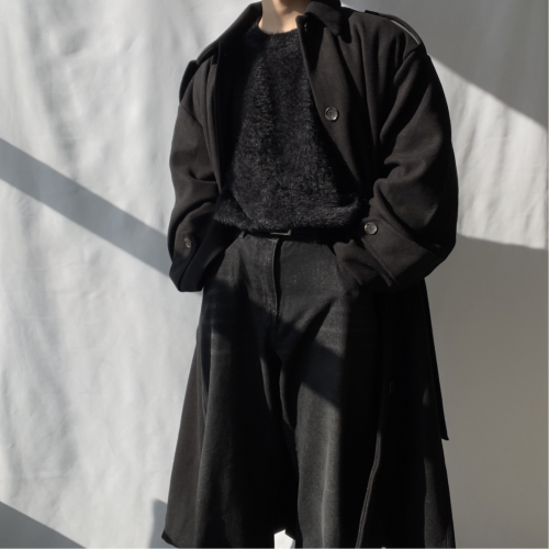 남자 발마칸 코트 핸드메이드 울 겨울 롱 로브 오버핏 코트 모드릭