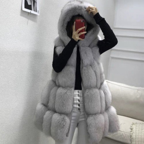 후드 리얼 폭스퍼 하프 핸드메이드 롱코트 2color 나비올라